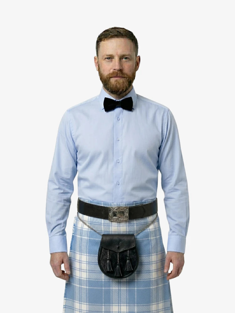 light blue dress shirt with black tie White Dress Shirt with Light Blue Tie and Black Trousers