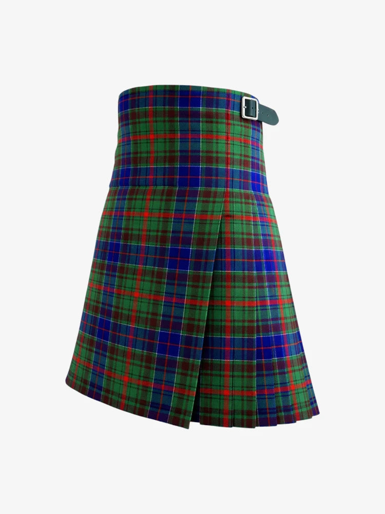 Plaid kilt with a visible belt on a white background