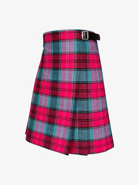 Plaid kilt with a belt on a white background