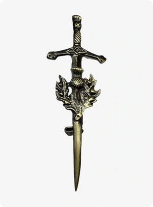 Custom Made Antique Thistle Sword Kilt Pin