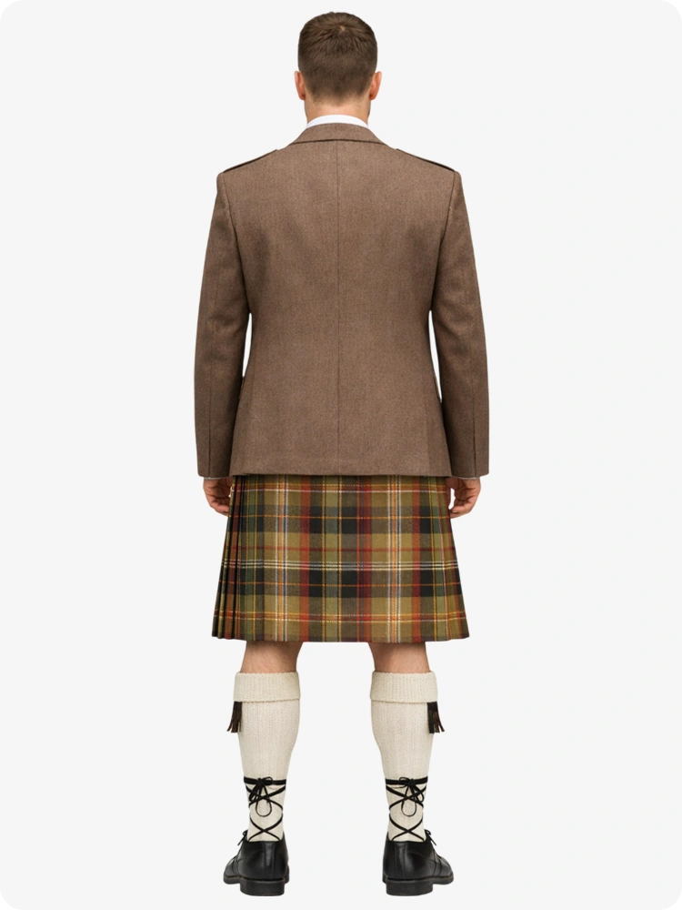 Asman Day Tan Tartan Kilt And Tan Argyle Jacket Kilt Outfit