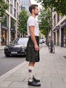 Black Cow Leather Utility Kilts for Men