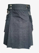 Black Denim Utility Kilt