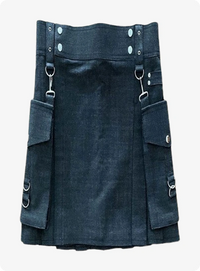Black Denim kilt For Men