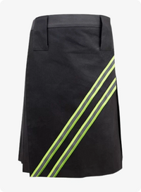 Black Firefighter Kilt with Fastening Straps