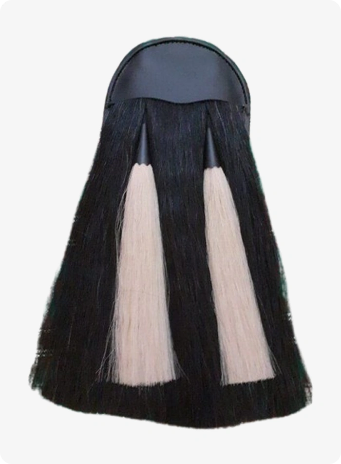Custom Made Full Dress Black Horse Hair Sporran