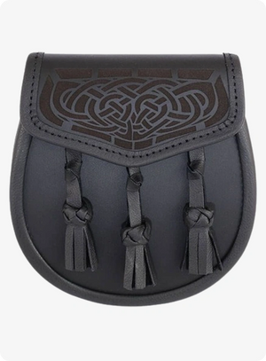 Custom Made Black Laser Etched Leather Sporran