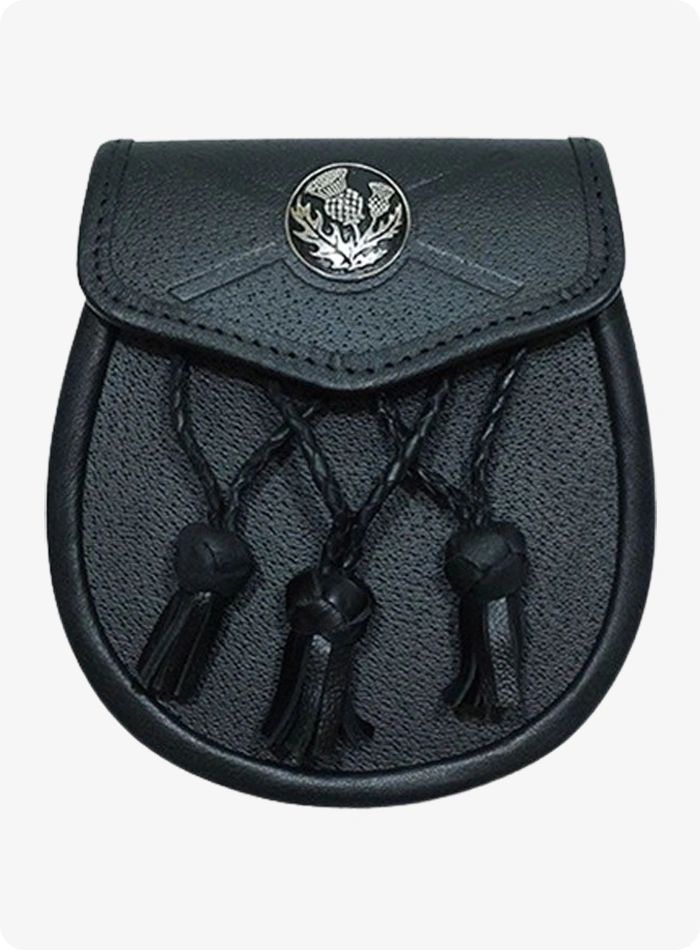 Handmade Black Leather Daywear Sporran