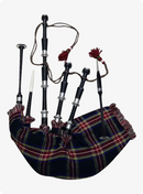 Black Stewart Tartan Bagpipe