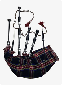Black Stewart Tartan Bagpipe