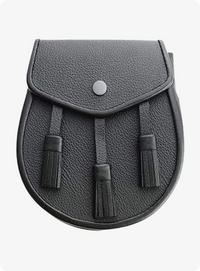 Black  Tassel Three Leather Sporran