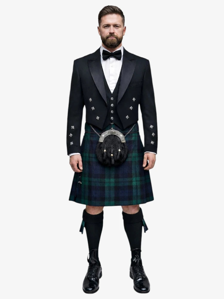 Black Watch Tartan Prince Charlie Kilt Outfit