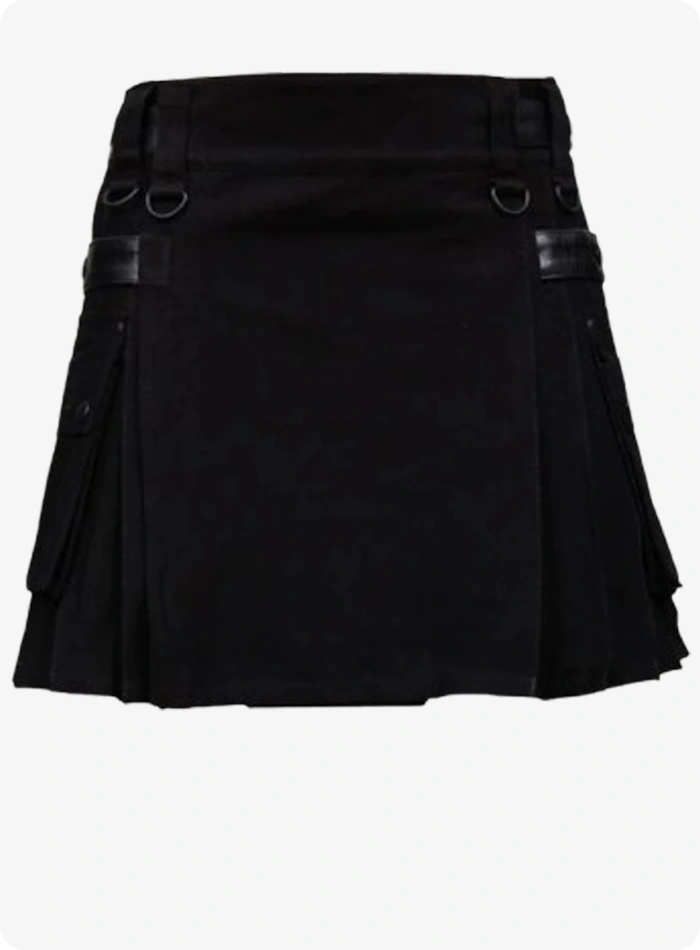 Custom Made Black Women Utility kilt