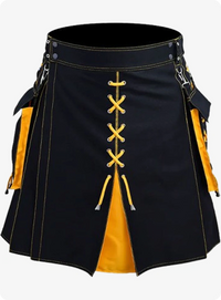 Black & Yellow Women's Hybrid Kilt