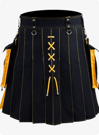 Black & Yellow Women's Hybrid Kilt