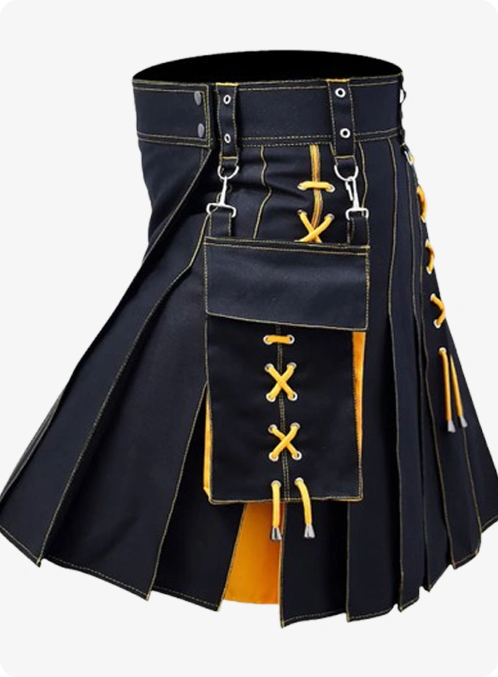 Black & Yellow Women's Hybrid Kilt