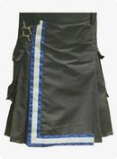 Custom Made Black and Blue Firefighter Kilt
