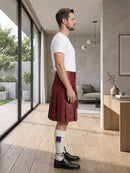 Burgundy Leather Utility Kilt Right Side