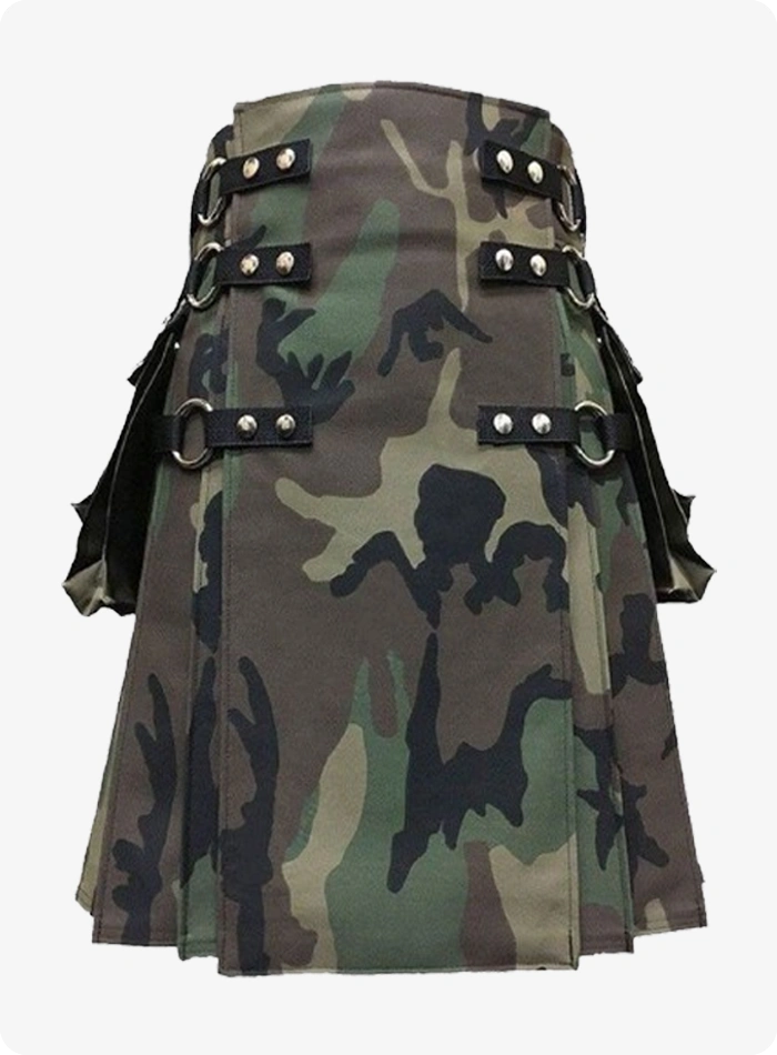 Custom Made Camo Woodland Kilt