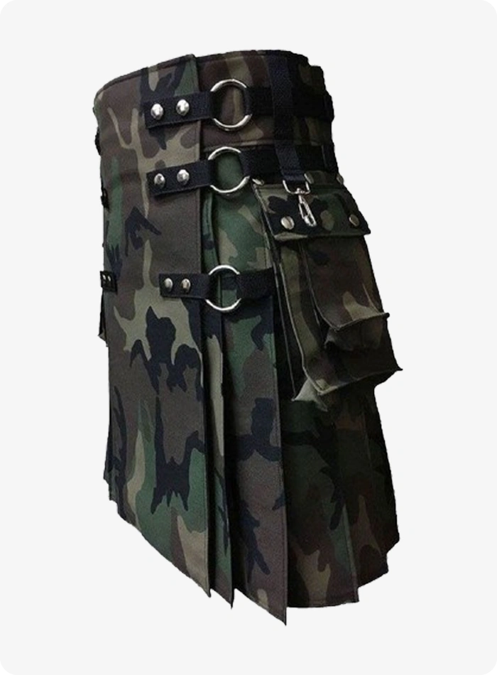 Custom Made Camo Woodland Kilt