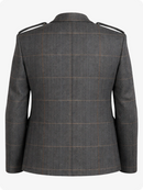 Gray checkered blazer on a white background