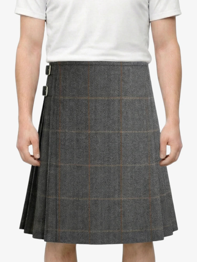 Charcoal Grey Tweed Kilt