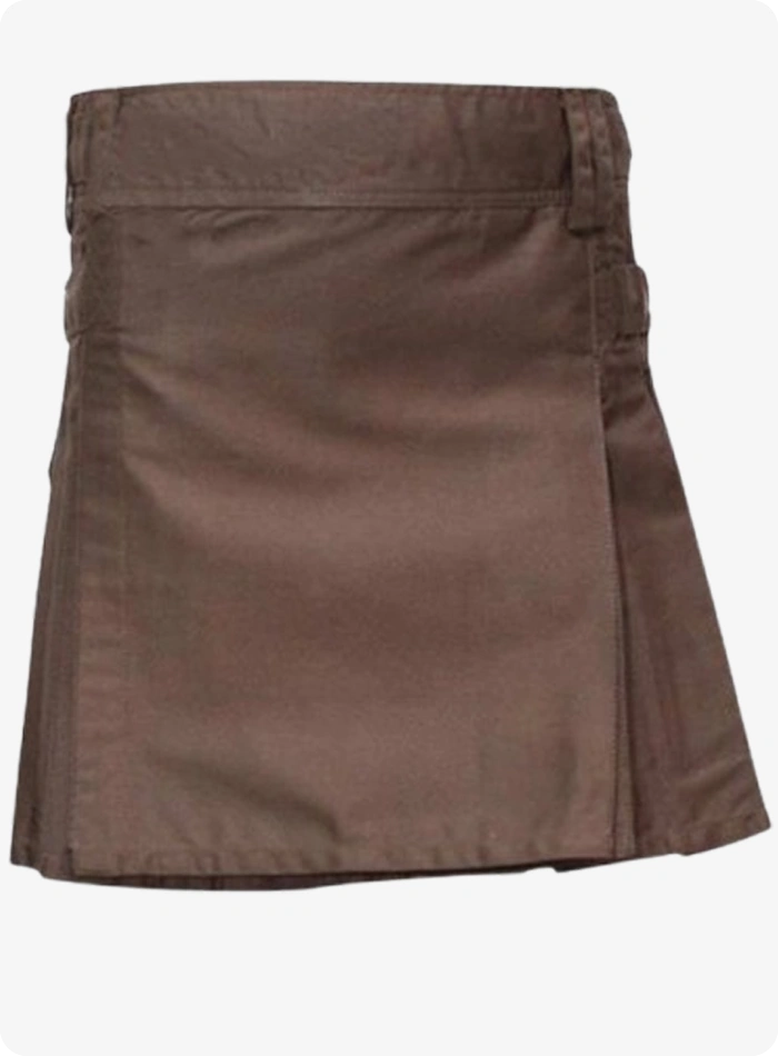 Custom Made Chocolate Brown Women Utility Kilt