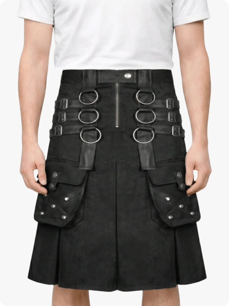 Custom Made Black Gothic Utility Kilt