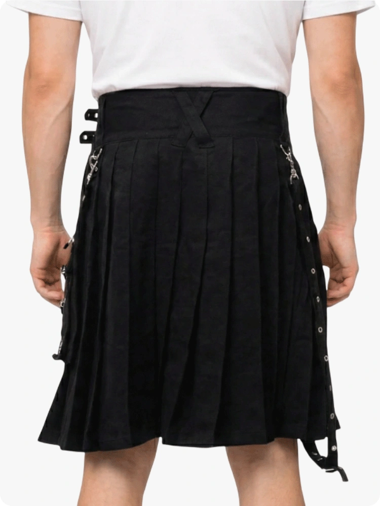 Custom Made Black Utility Gothic Kilt
