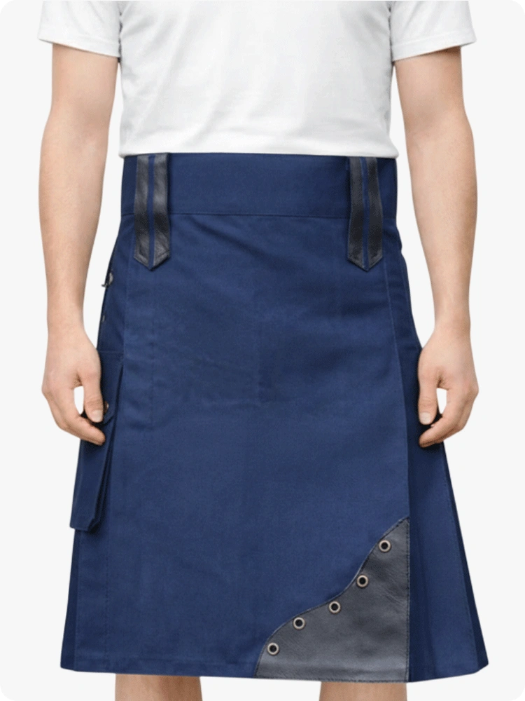 Custom Made Dark Blue Utility Kilt
