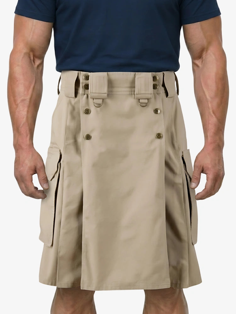Custom Made Khaki Combat Utility Kilt