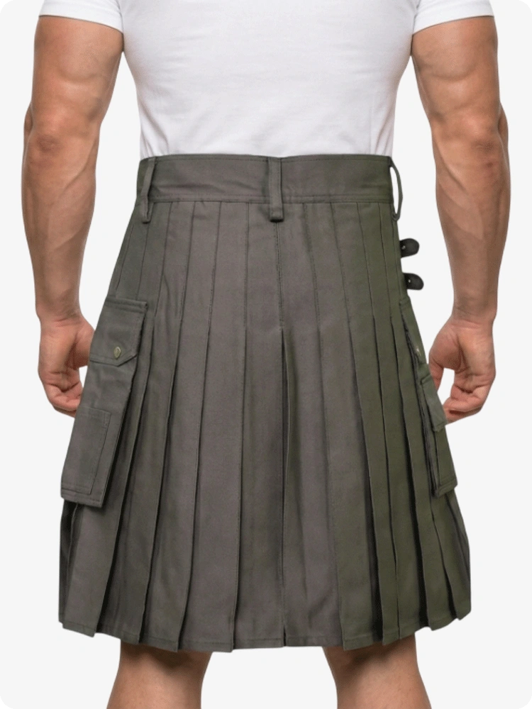 Custom Made Modern Fashion Grey Utility Kilt