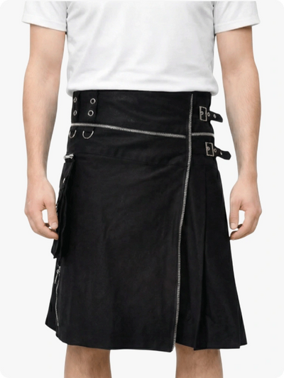 Custom Made Premium Black Gothic Utility Kilt