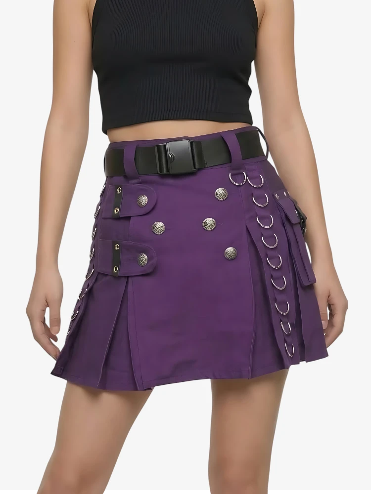 Custom Made Purple Women Mini Kilt