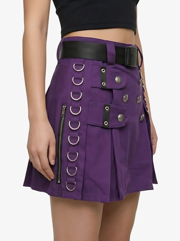 Custom Made Purple Women Mini Kilt
