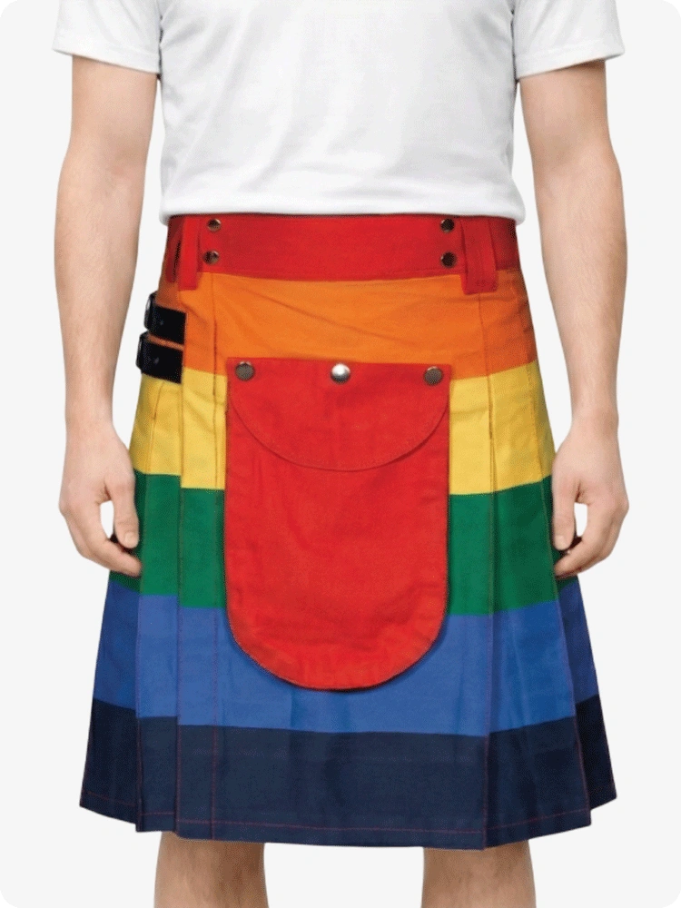 Custom Made Rainbow Fashion Utility Kilt
