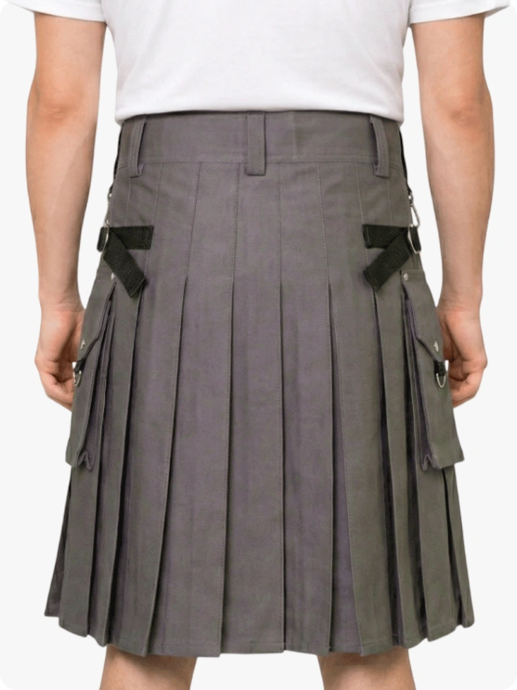 Custom Made Scottish Grey Utility Kilt