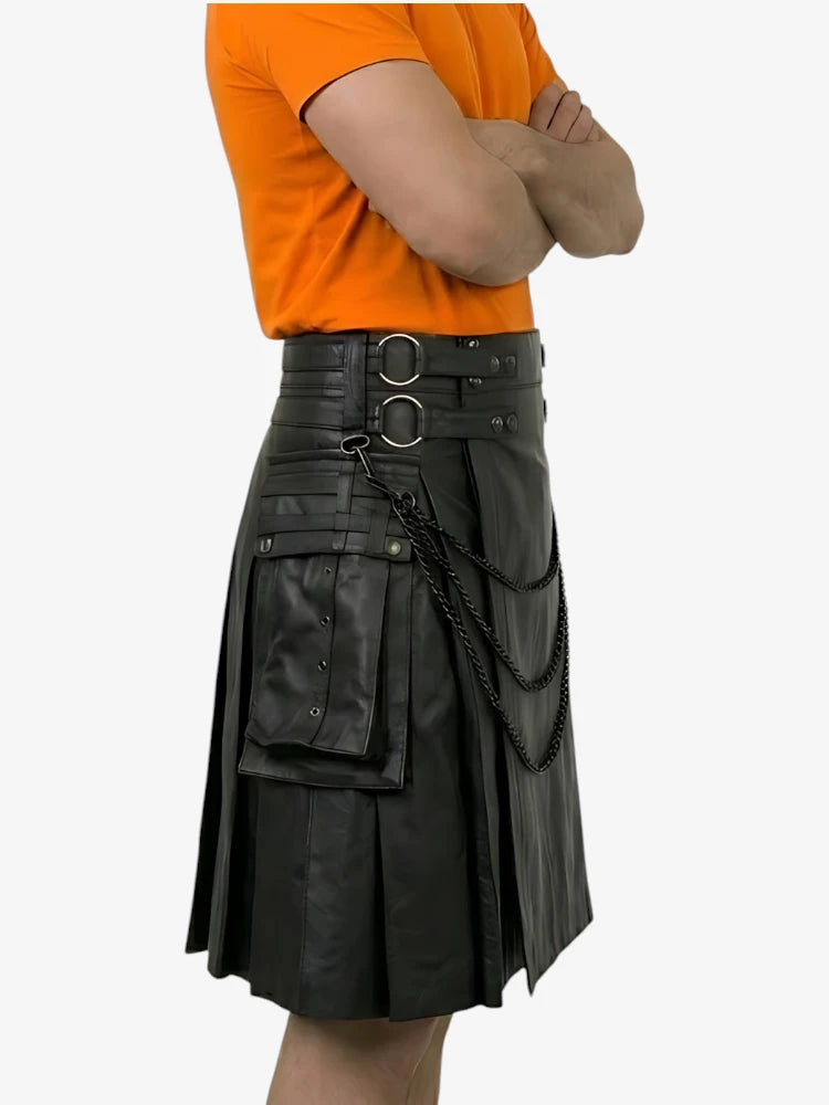 Custom Made Scottish Pride Leather Kilt
