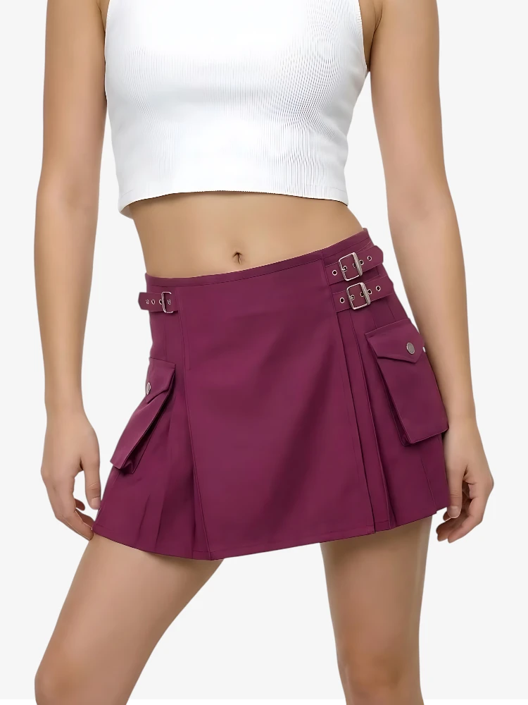 Custom Made Women’s Cotton Jeans Pink Utility Kilt