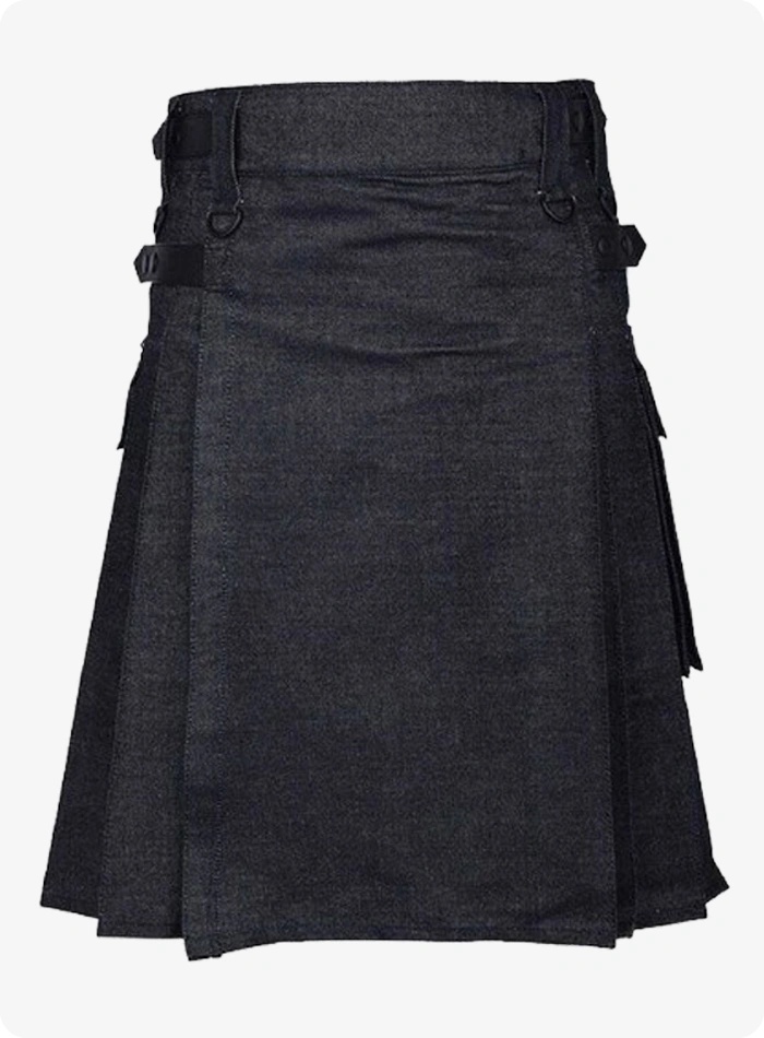 Custom Made Denim Utility Kilt