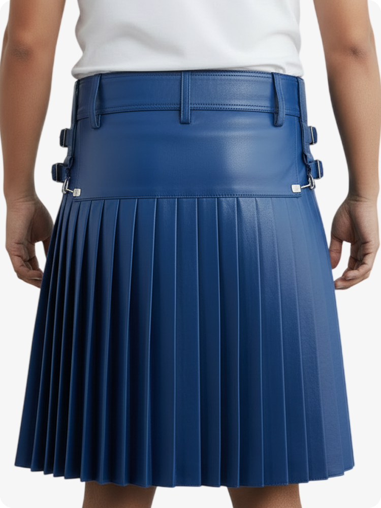 Electric Blue skirt with a pocket on a white background