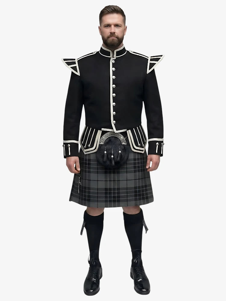 Grey Watch Tartan Doublet Kilt Outfit