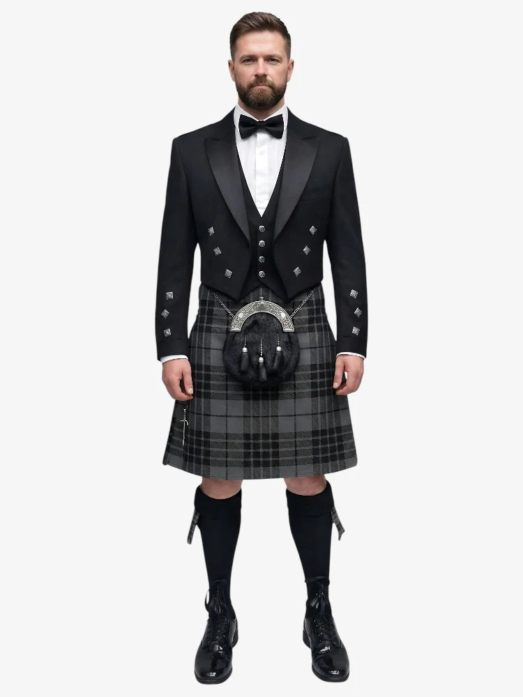Grey Watch Tartan Prince Charlie Kilt Outfit