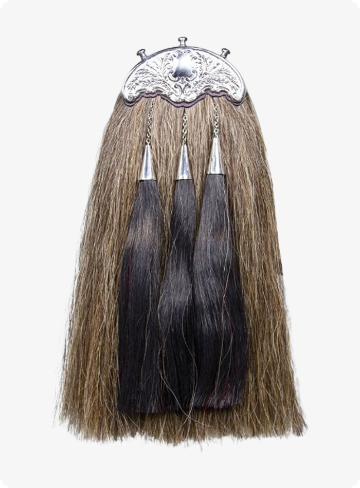 Handmade Horse Hair Sporran With Gold Cantle