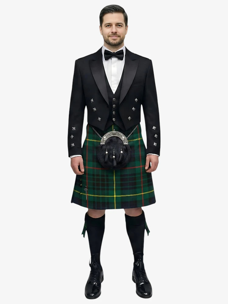 Hunting Stewart Tartan Prince Charlie Kilt Outfit
