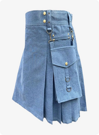 Light Blue Denim Kilt