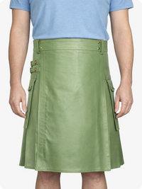 Light Green skirt worn by a person on a white background