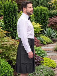 Custom Made Active Men Black Denim Utility Kilt