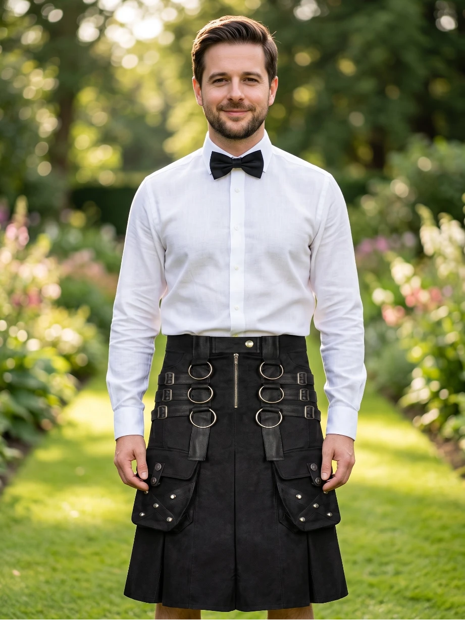 Custom Made Black Gothic Utility Kilt
