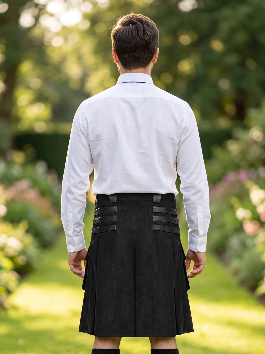 Custom Made Black Gothic Utility Kilt